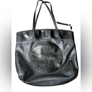 Coach Black Leather Tote Bag